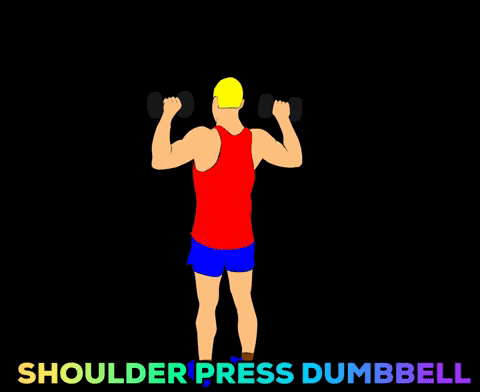 dumbell shoulder press adalah latihan klasik yang fokus pada penguatan otot deltoid