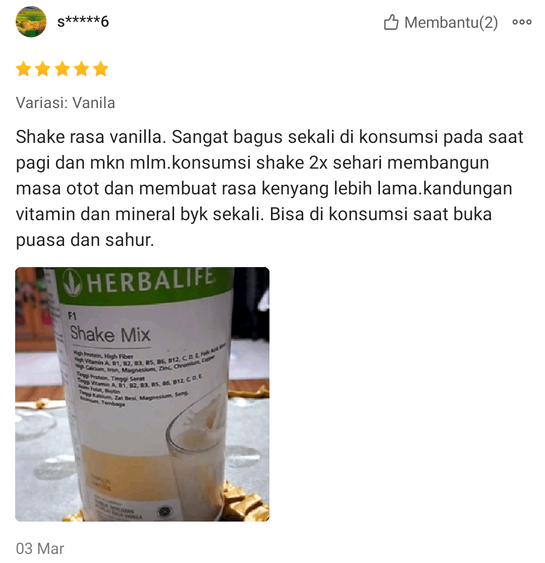 review Susu Herbalife Nutritional Shake Mix
