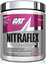 Gat Nitraflex memiliki dua bahan utama  yaitu kafein dan Nitrosigine