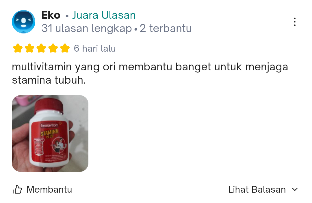 Review tokopedia hemaviton stamina plus