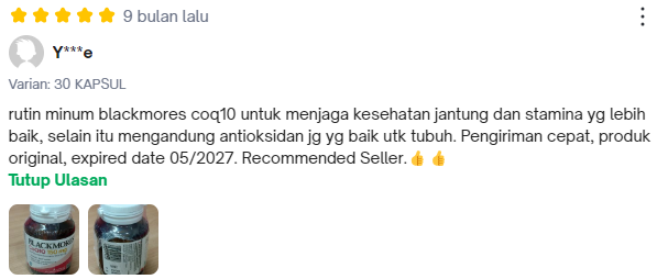 Review tokopedia blackmores coq10